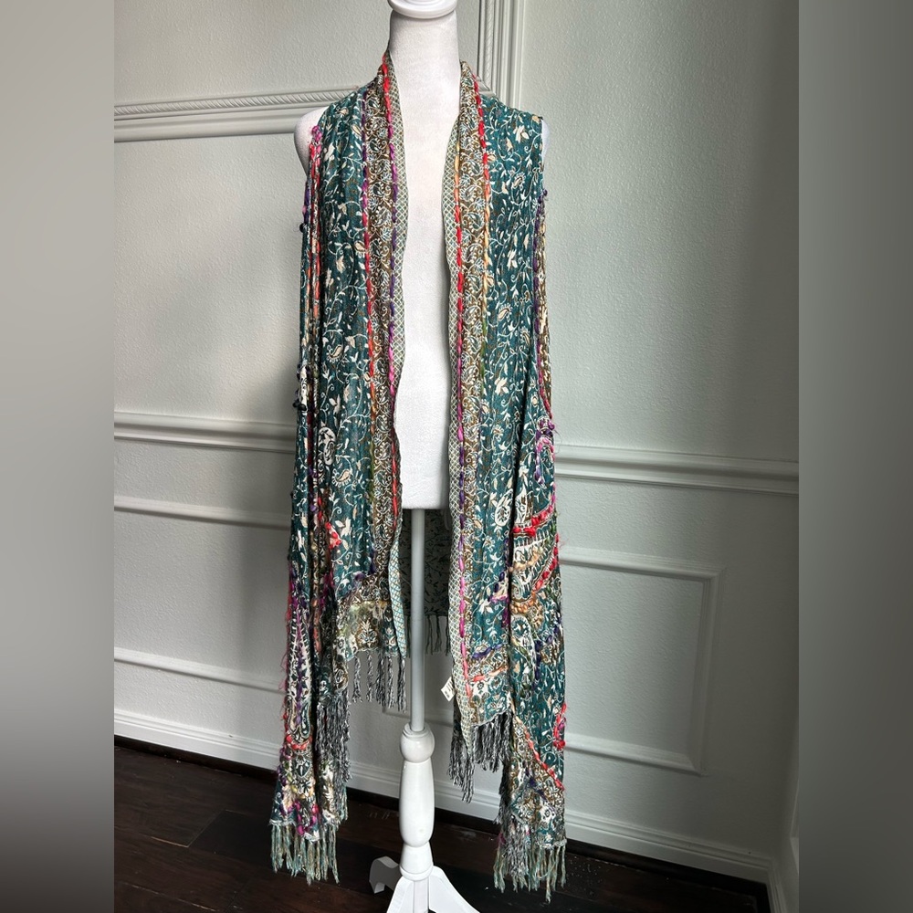 Raj Paisley Multicolor Thick Stich Vest Scarf, OS